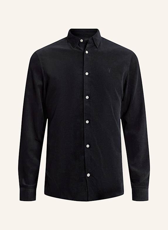 ALLSAINTS Corduroy shirt BIRCHWOOD Slim Fit BLACK