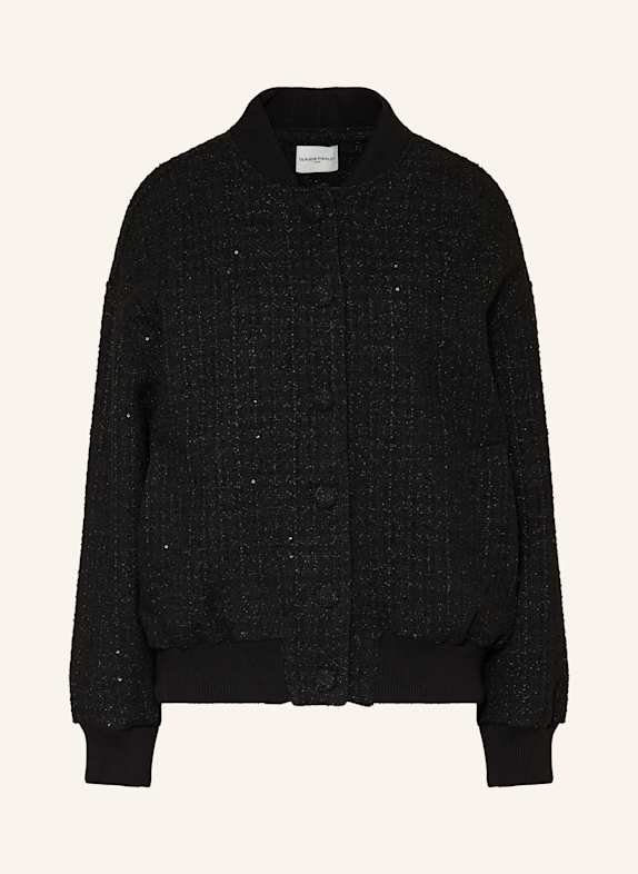 CLAUDIE PIERLOT Tweed-Blouson mit Pailletten SCHWARZ