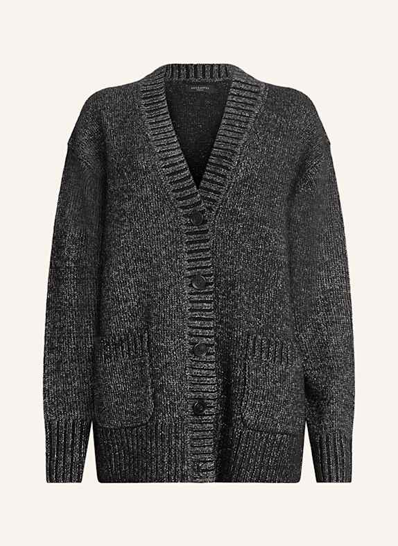 ALLSAINTS SABRINA cardigan with glitter thread BLACK/ SILVER