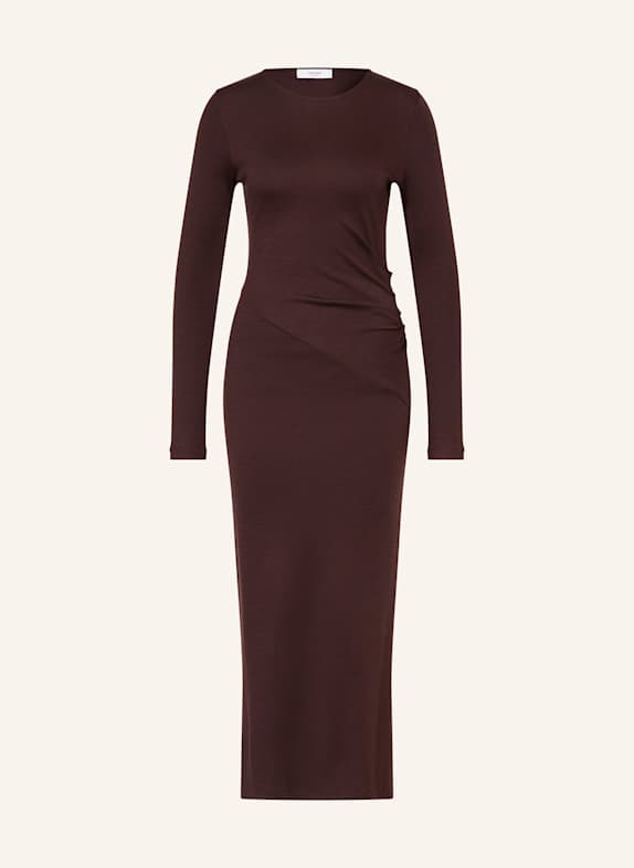 REISS Jerseykleid DUNKELROT/ DUNKELBRAUN