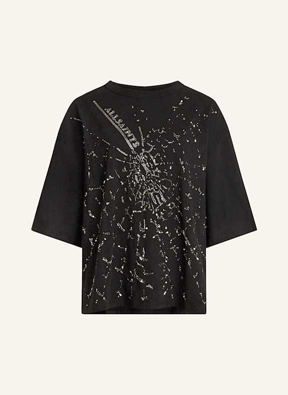 ALLSAINTS T-shirt AMELIE with sequins BLACK