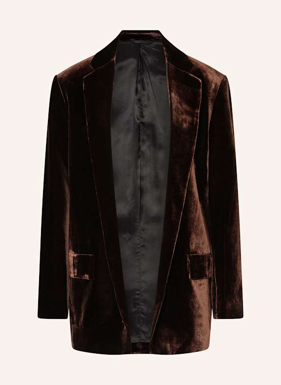 COS Longblazer aus Samt DUNKELBRAUN