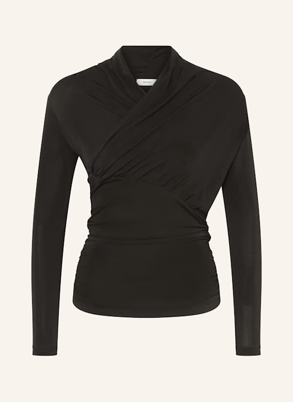 REISS Longsleeve aus Mesh SCHWARZ