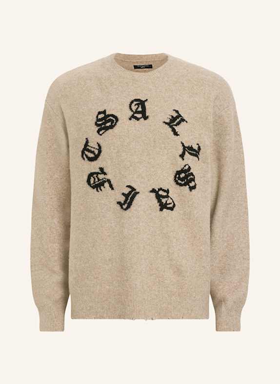 ALLSAINTS SCRIPTURE sweater TAUPE/ DARK BROWN