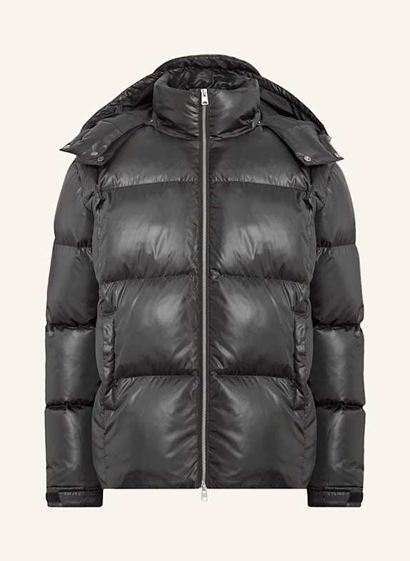 ALLSAINTS LUPIN down jacket with detachable hood BLACK