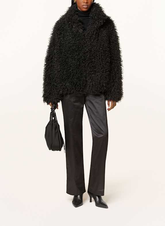CLAUDIE PIERLOT Kunstfell-Jacke SCHWARZ