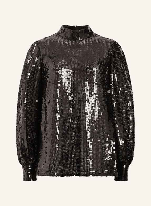 ALLSAINTS Blusenshirt WHITNEY aus Spitze mit Pailletten SCHWARZ
