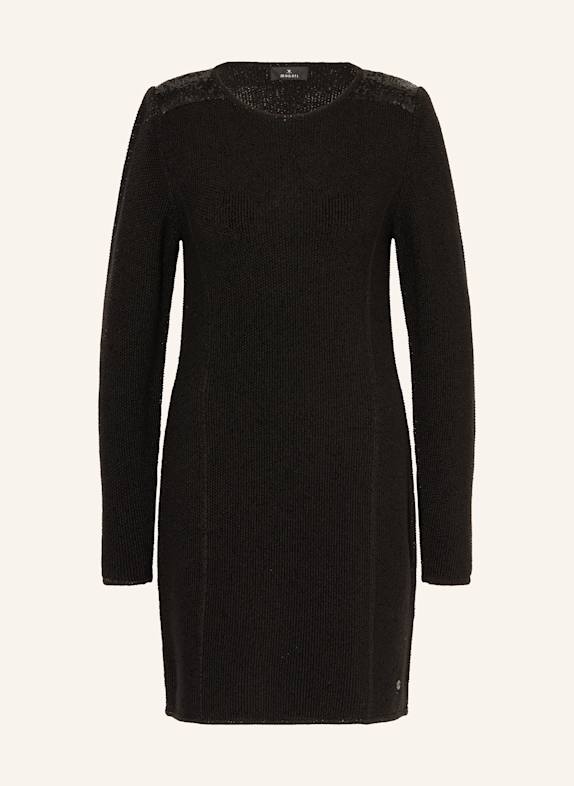 monari Strickkleid mit Glitzergarn und Pailletten SCHWARZ