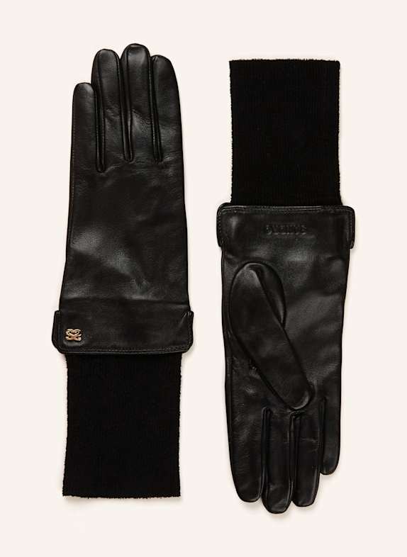SANDRO Lederhandschuhe SCHWARZ