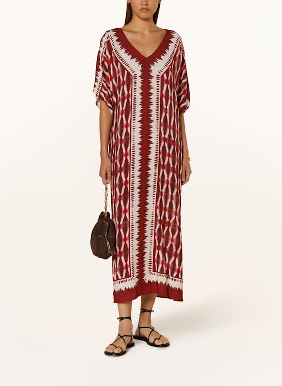 MARYAN MEHLHORN Kaftan SANGUINE DUNKELROT / ECRU / HELLBLAU