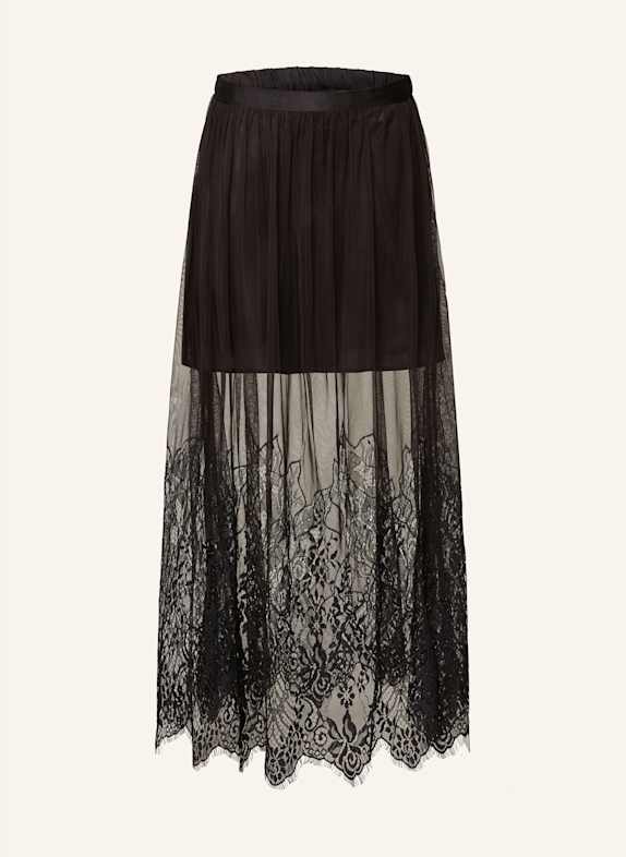 ALLSAINTS ARIELLA tulle skirt with lace BLACK