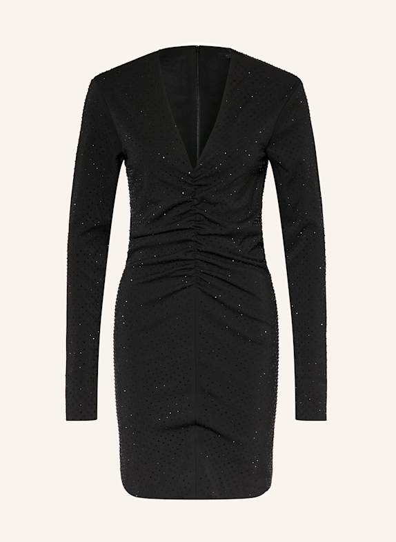ALLSAINTS ALYA sheath dress with decorative gems BLACK