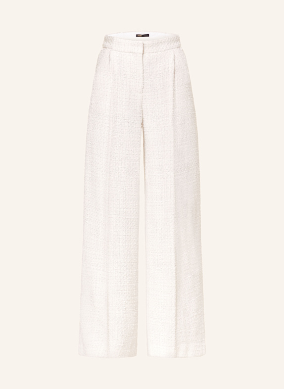 maje Marlenehose mit Bouclé und Glitzergarn ECRU