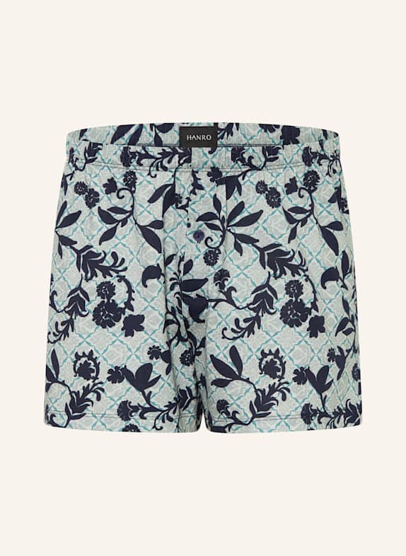 HANRO Web-Boxershorts COTTON SPORTY MINT/ DUNKELBLAU