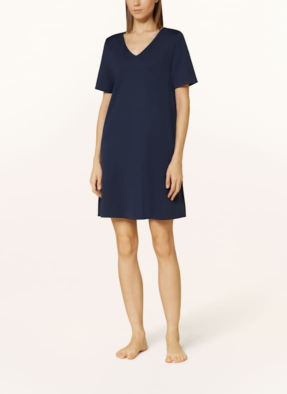 HANRO Nachthemd COTTON SILK DONKERBLAUW