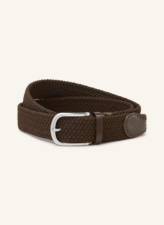REISS Braided belt DARK BROWN