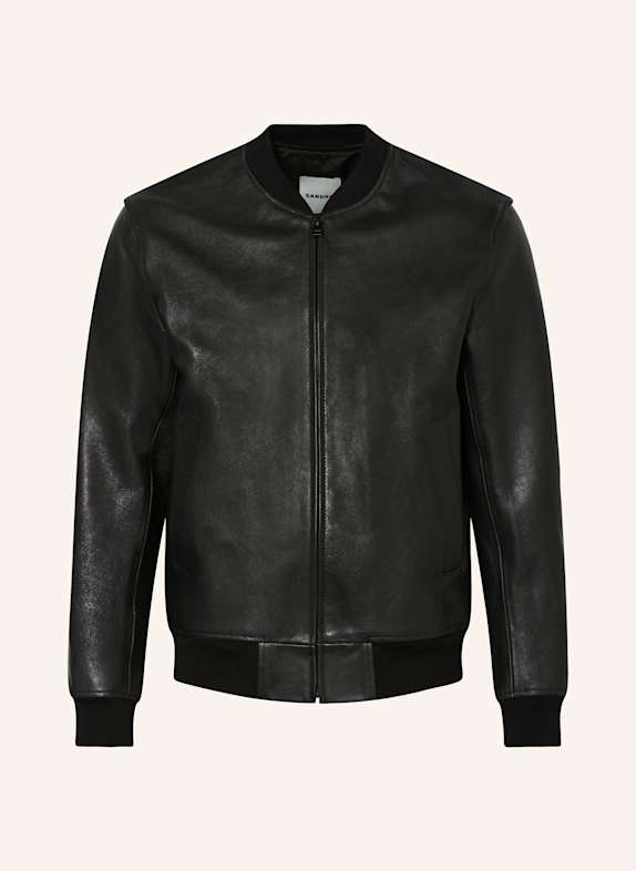 SANDRO Lederblouson SCHWARZ
