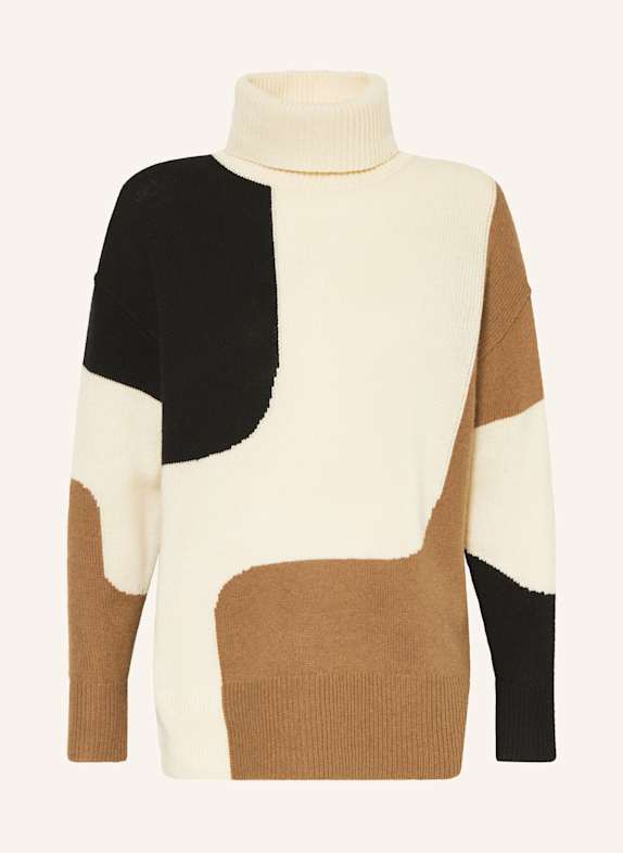 REISS Rollkragenpullover ECRU/ BRAUN/ SCHWARZ