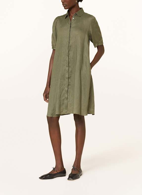 ROBERT FRIEDMAN Hemdblusenkleid FINIAL aus Leinen KHAKI