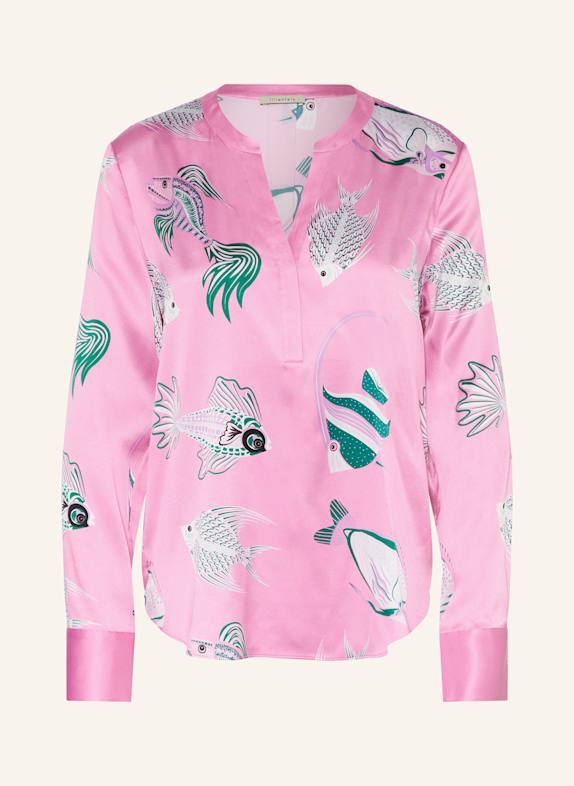 lilienfels Blusenshirt aus Seide PINK/ WEISS/ GRÜN