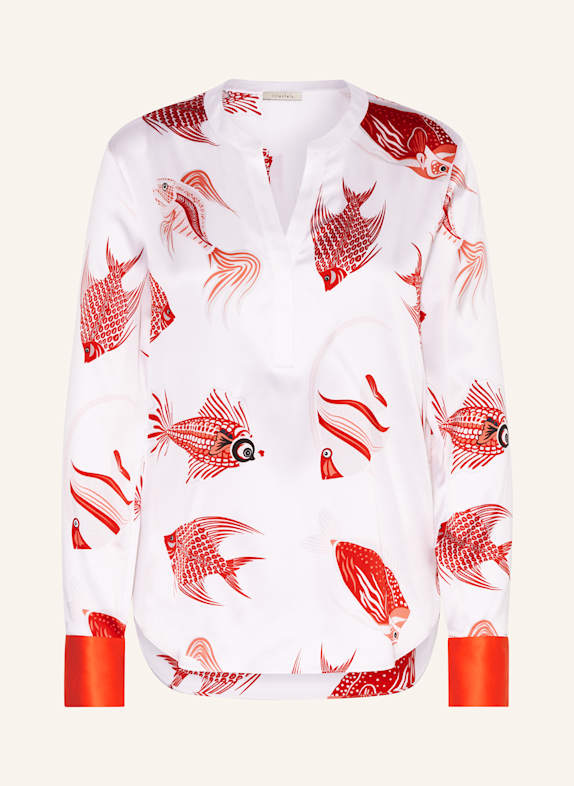 lilienfels Blusenshirt aus Seide ROT/ WEISS