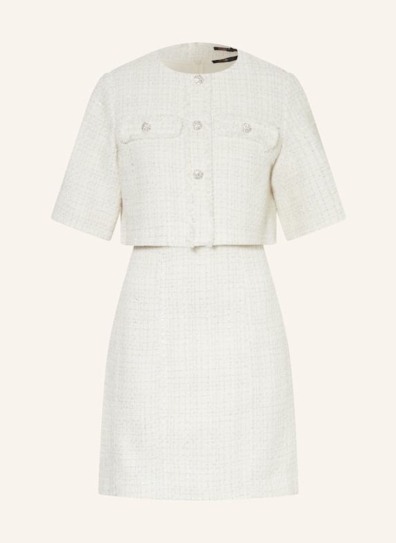 maje 2-in1-Kleid aus Bouclé mit Glitzergarn ECRU