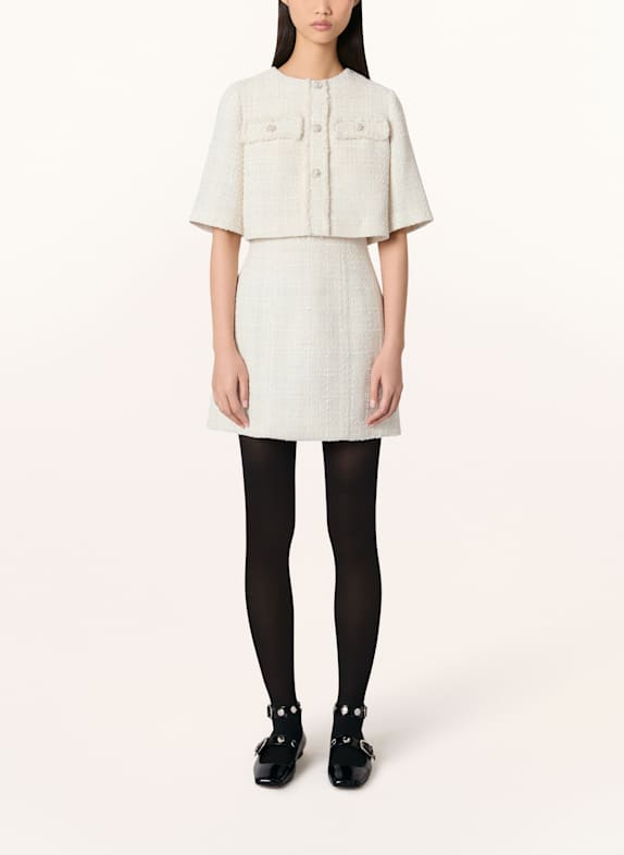 maje 2-in1-Kleid aus Bouclé mit Glitzergarn ECRU