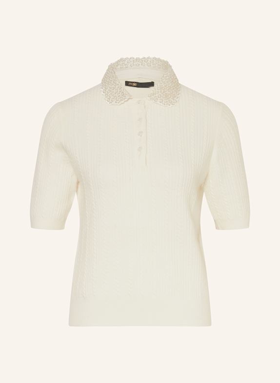 maje Strickshirt mit Schmucksteinen ECRU