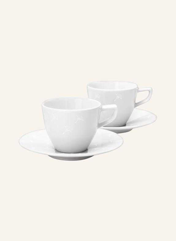 JOOP! 2er-Set Tassen mit Untertasse FADED CORNFLOWER WEISS