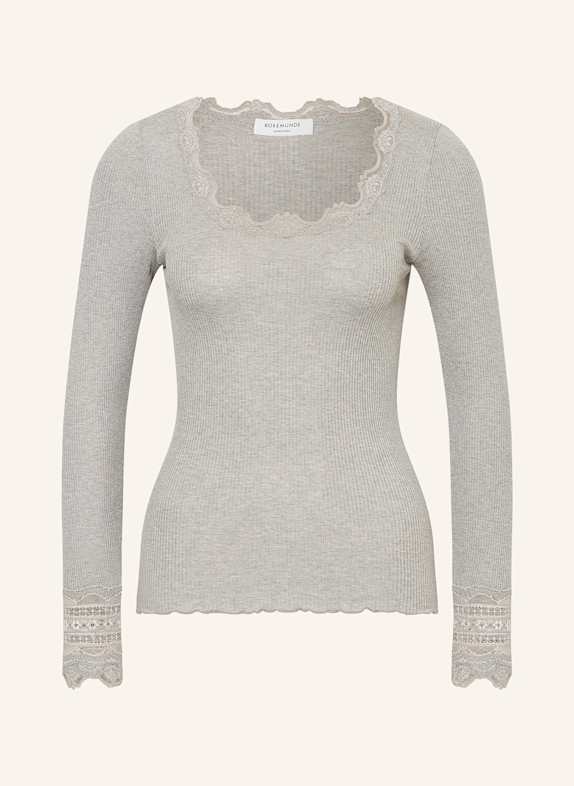rosemunde Longsleeve aus Seide  GRAU