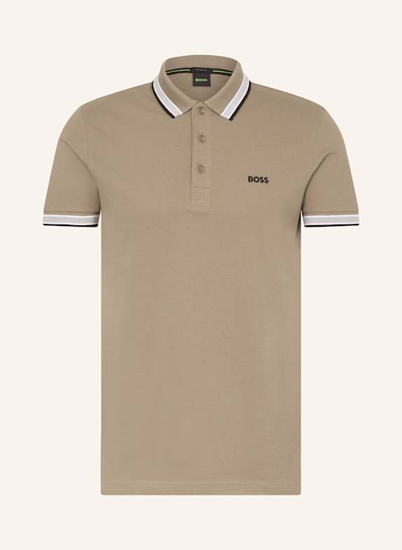 BOSS Piqué-Poloshirt PADDY CURVED Regular Fit KHAKI