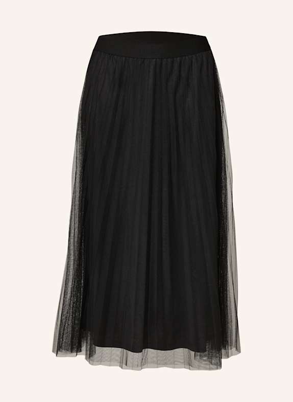 oui Pleated tulle skirt BLACK