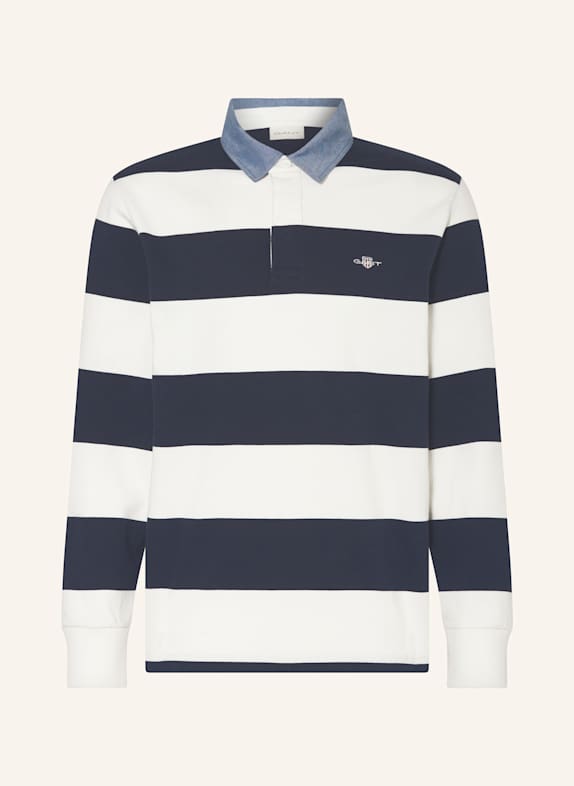 GANT Rugby shirt WHITE/ DARK BLUE