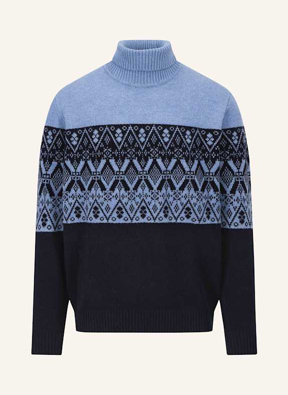 FYNCH-HATTON Svetr s rolákem TMAVĚ MODRÁ/ TMAVĚ MODRÁ