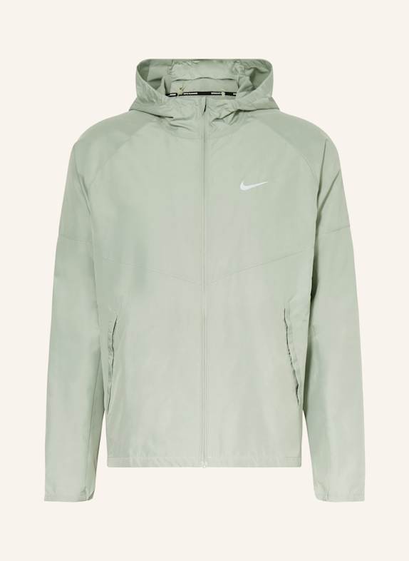 Nike Kurtka do biegania REPEL MILER JASNOZIELONY