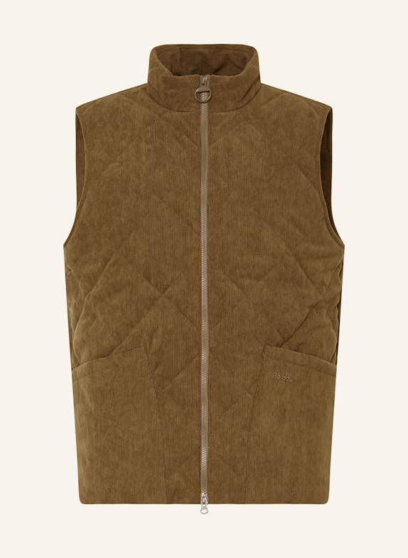 Barbour Steppweste LIDDESDALE aus Cord DUNKELBRAUN/ KHAKI
