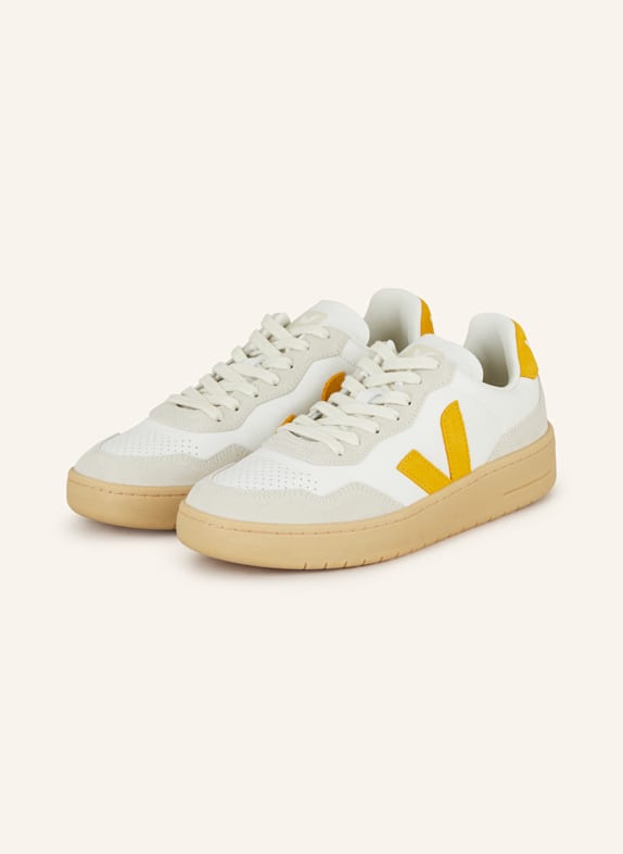 VEJA Sneakersy V-90 BIAŁY/ KREMOWY/ CIEMNOŻÓŁTY