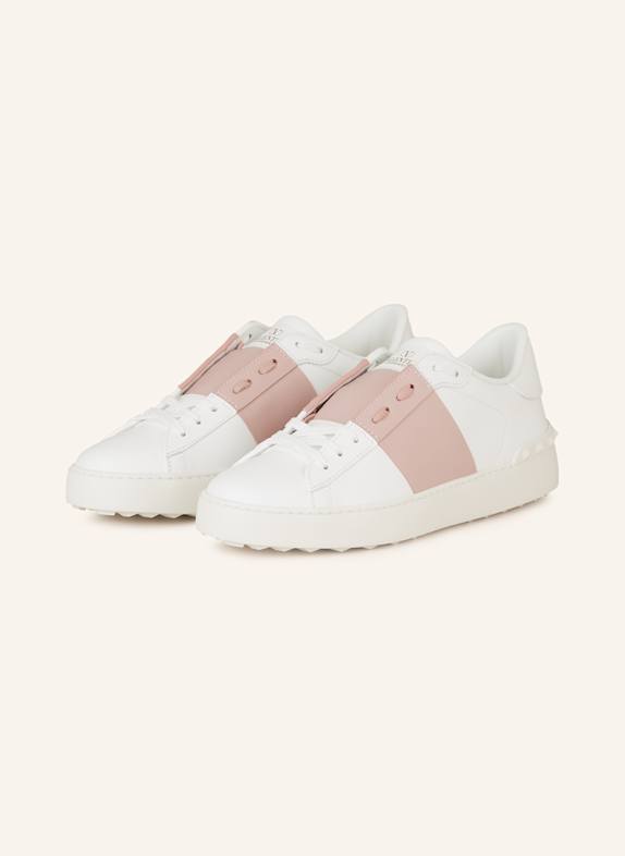 VALENTINO GARAVANI Sneakers OPEN ROCKSTUD with rivets WHITE/ ROSE