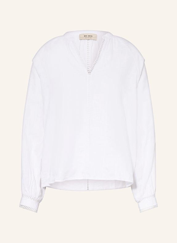 MOS MOSH Blusenshirt MMZEINA mit Leinen WEISS