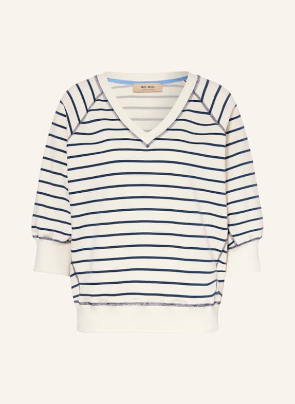 MOS MOSH Sweatshirt mit 3/4-Arm ECRU/ DUNKELBLAU