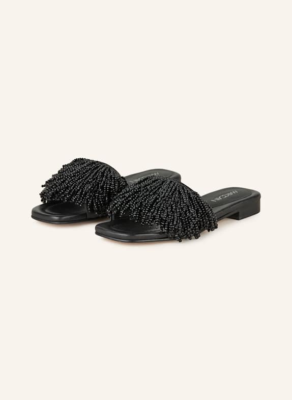 MARC CAIN Pantoletten mit Schmuckperlen 900 BLACK