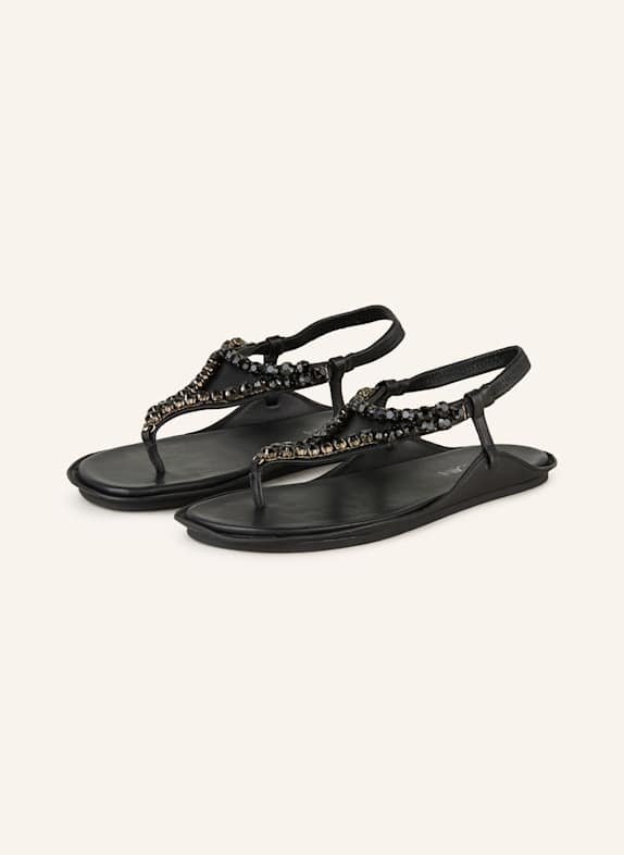 MARC CAIN Zehentrenner mit Schmucksteinen 900 BLACK