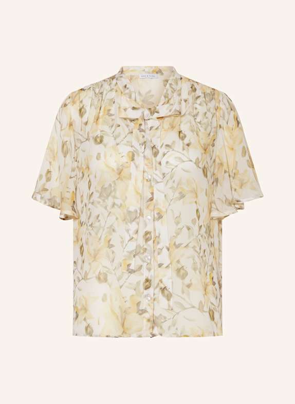 MRS & HUGS Bow-tie blouse CREAM/ LIGHT YELLOW/ OLIVE
