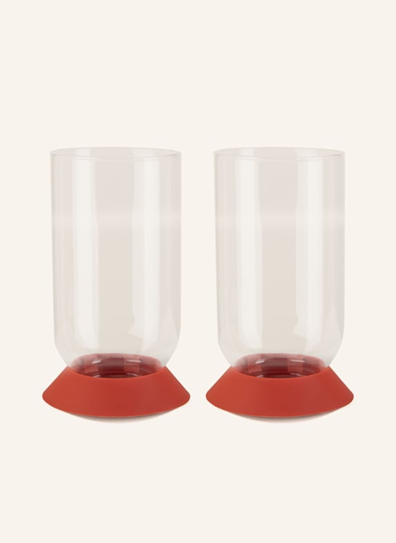 bodum set of 2 beer glasses OKTETT RED