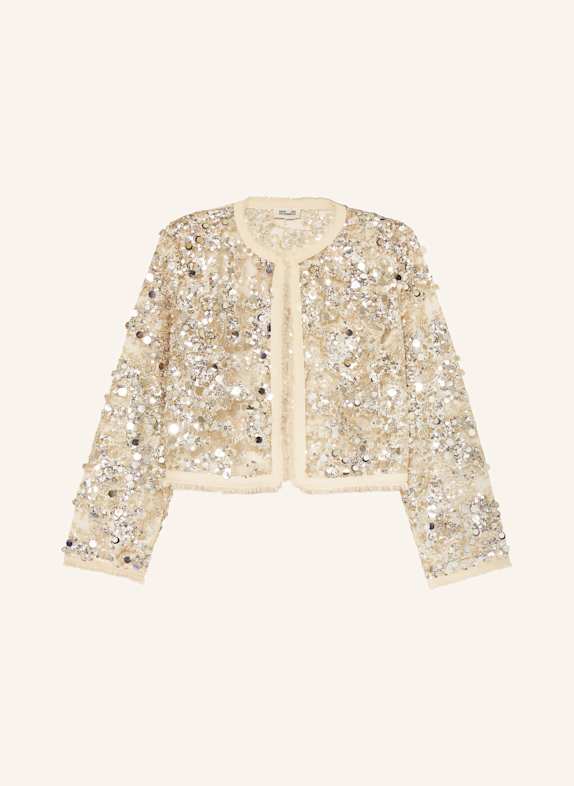BAUM UND PFERDGARTEN Jacke BETHINA mit Pailletten und Glanzgarn CREME/ SILBER