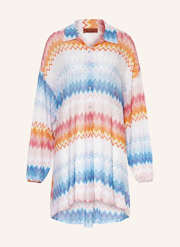 MISSONI Strandkleid HELLBLAU/ ORANGE/ PINK
