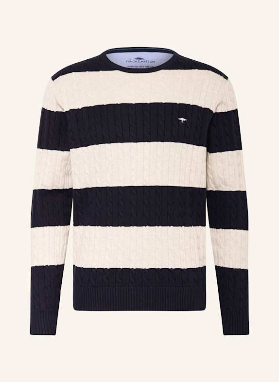 FYNCH-HATTON Pullover DUNKELBLAU/ WEISS