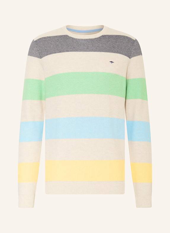FYNCH-HATTON Pullover DUNKELBLAU/ CREME/ HELLGRÜN
