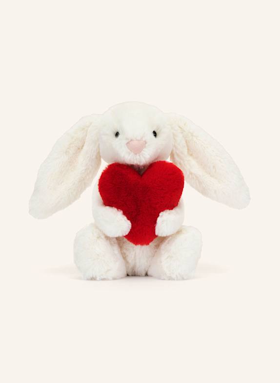 Jellycat Maskotka pluszowa zając BASHFUL BUNNY WITH LITTLE HEART KREMOWY