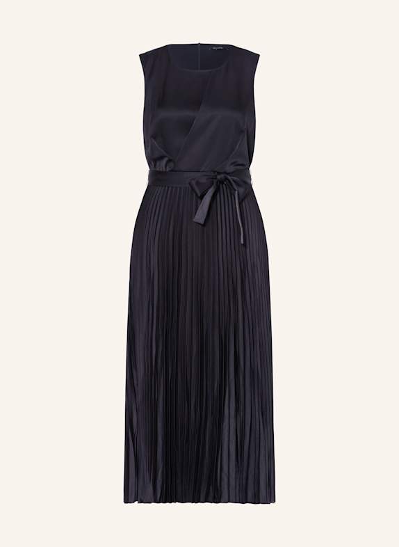 comma Plisseekleid aus Satin DUNKELBLAU